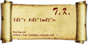 Tér Kálmán névjegykártya